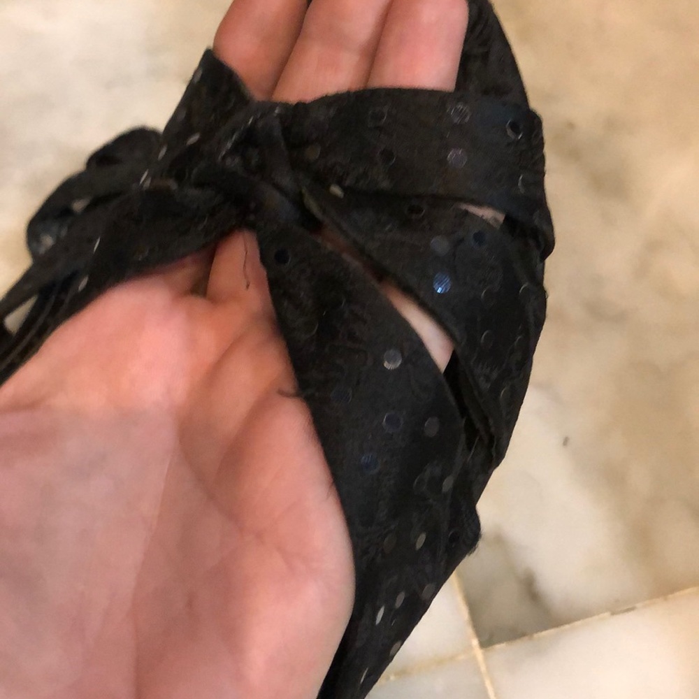 Steve Madden Black sequin slip on low heels - Picture 3 of 3